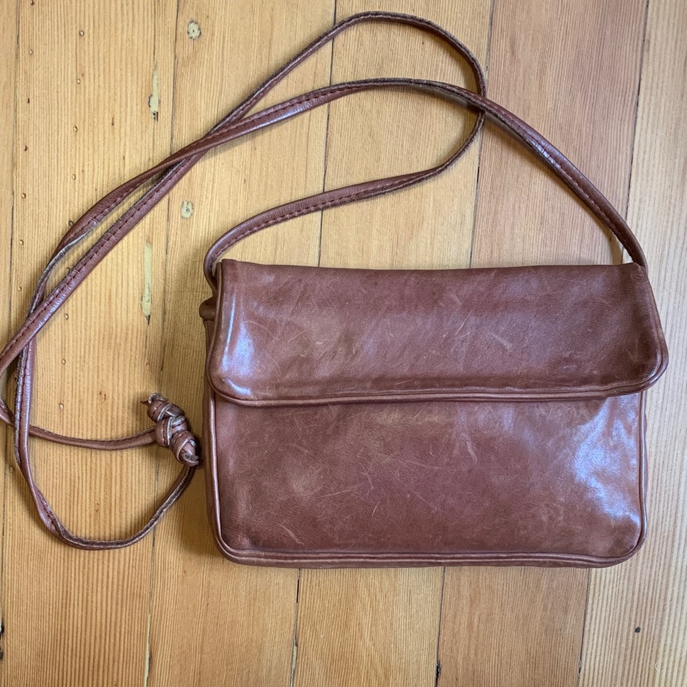 JWM Derr Vintage Brown Leather Crossbody Bag